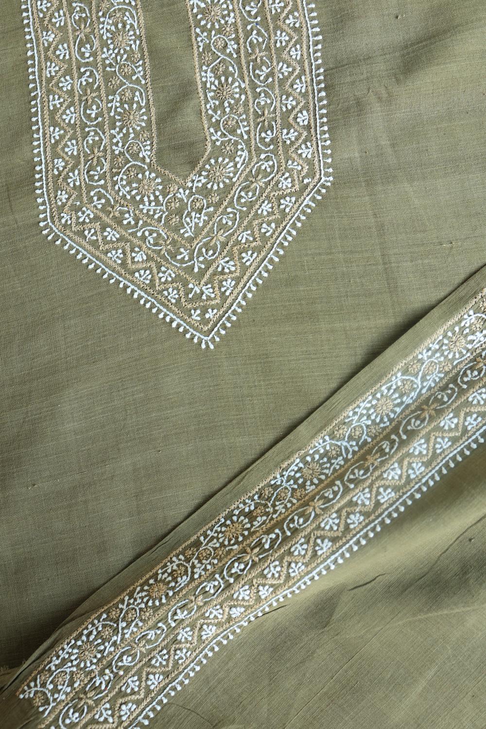 Green Malkha Handspun Khadi Kurtas Unisex Fabrics