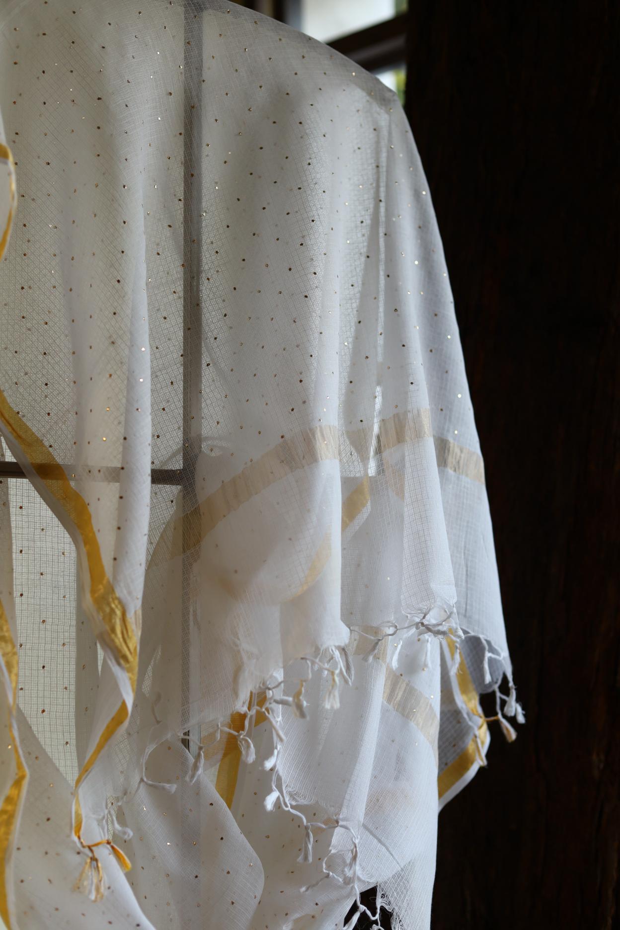 Kota Mukaish Kamdani Dupatta With Tissue Border