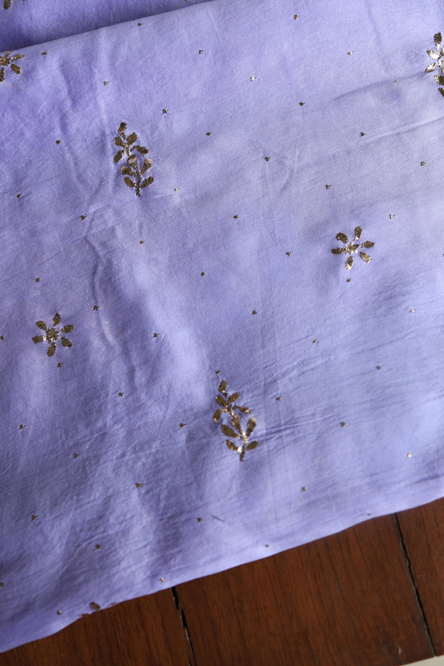 Lavender Chanderi Mukaish Badla Unstitched Chikankari Unisex Kurtas