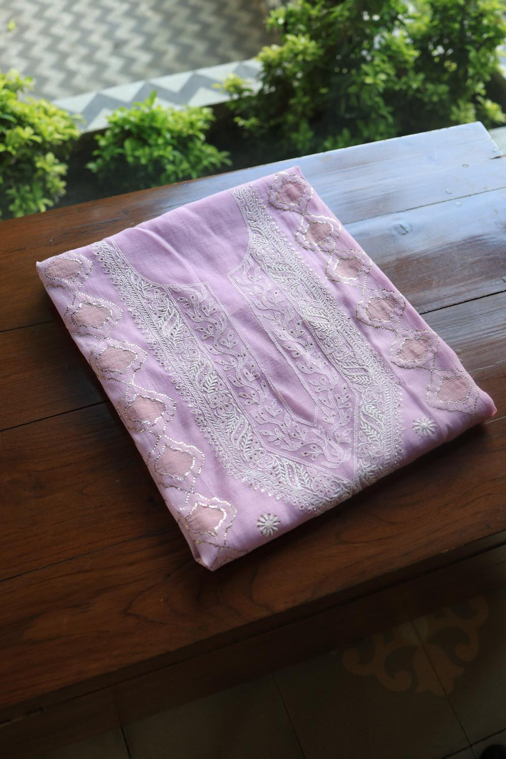 Lavender Daraz Chikankari Kurta Fabrics