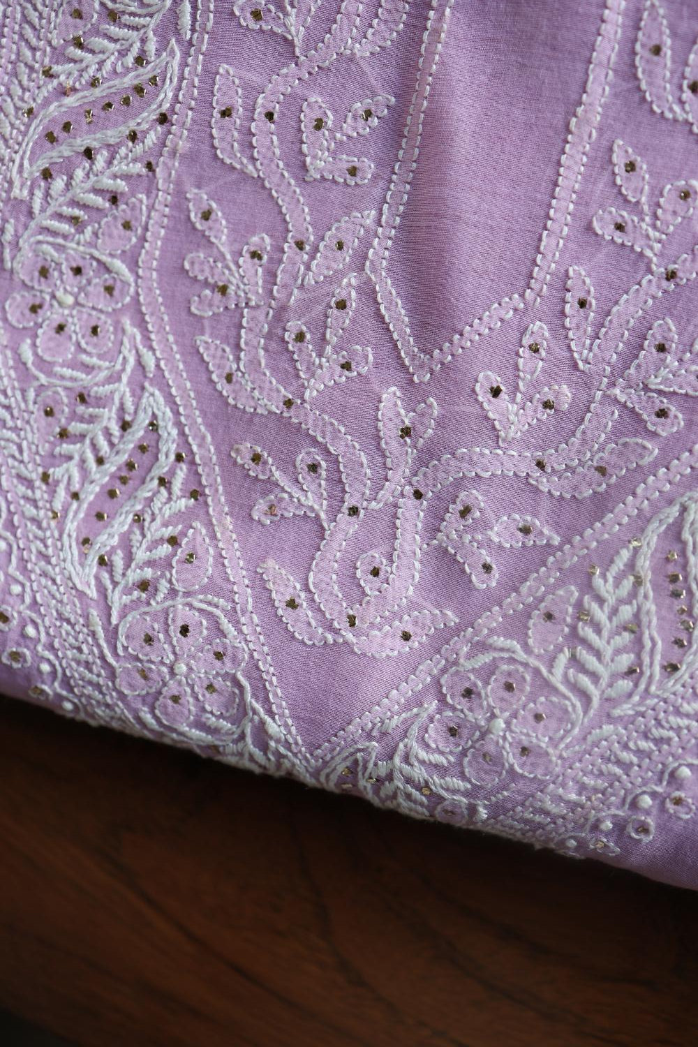 Lavender Daraz Chikankari Kurta Fabrics