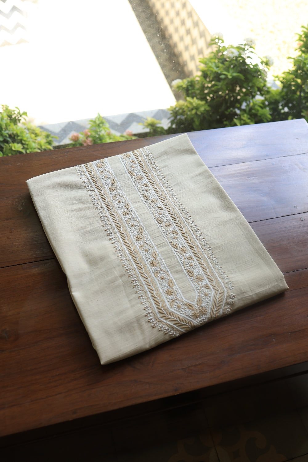 Light Beige Malkha Handspun Khadi Kurtas Unisex Fabric