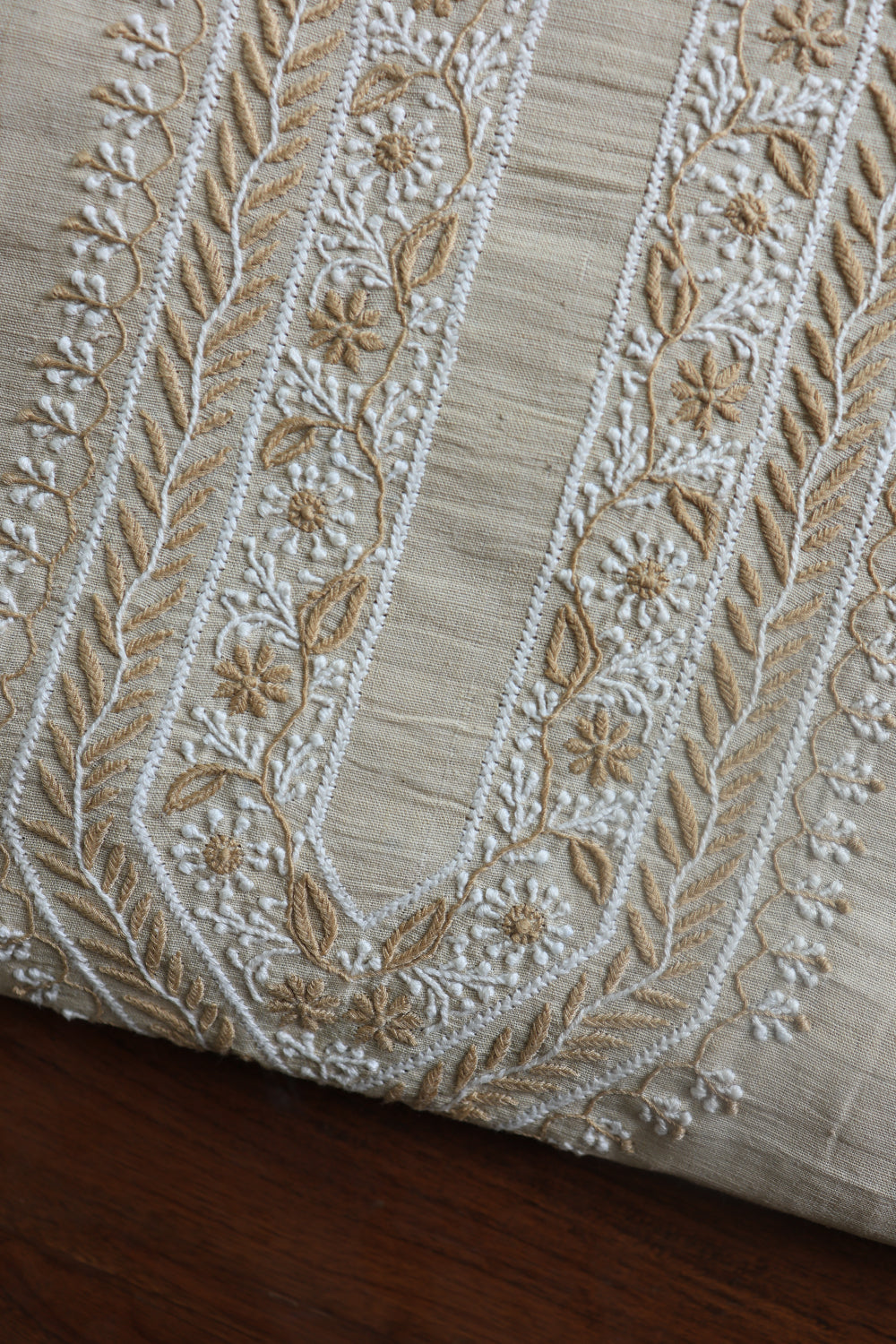 Light Beige Malkha Handspun Khadi Kurtas Unisex Fabric