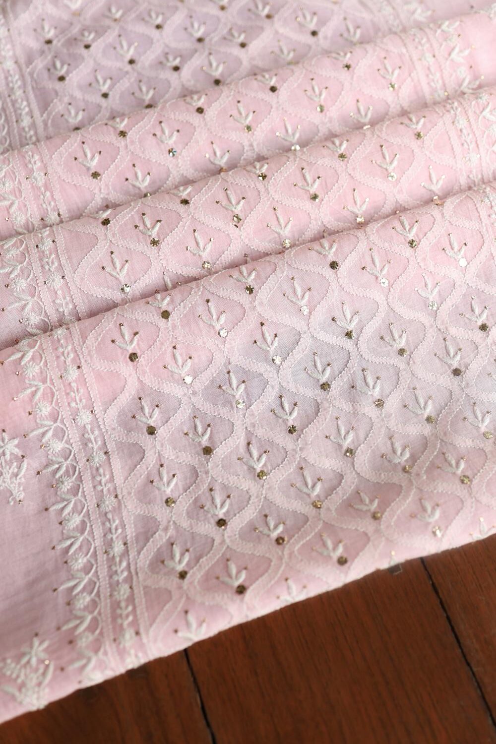 Mal Cotton Fine Chikankari Unstitched Fabrics