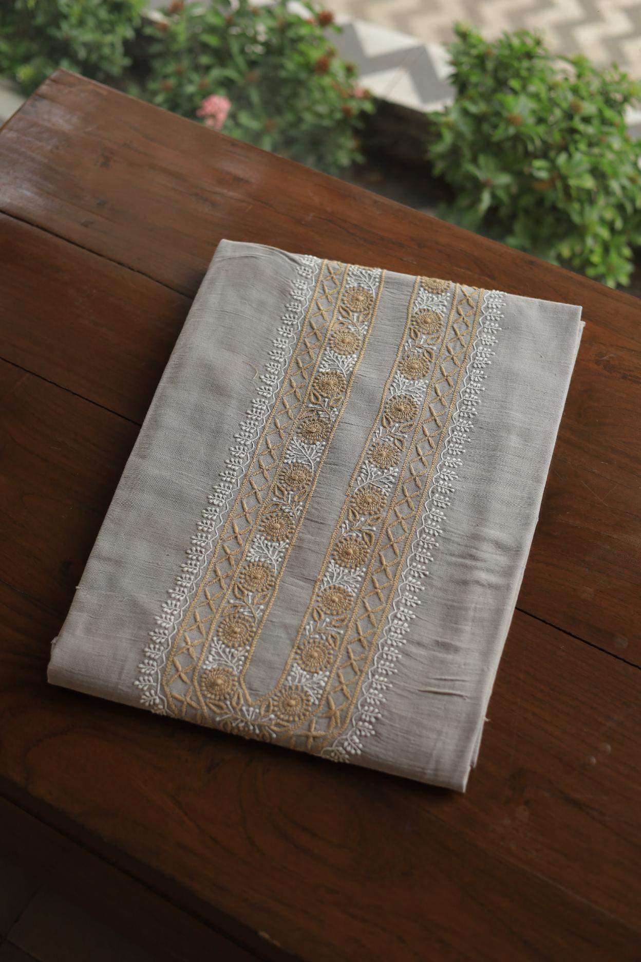 Cloudy Grey Malkha Handspun Khadi Kurtas Unisex Fabric