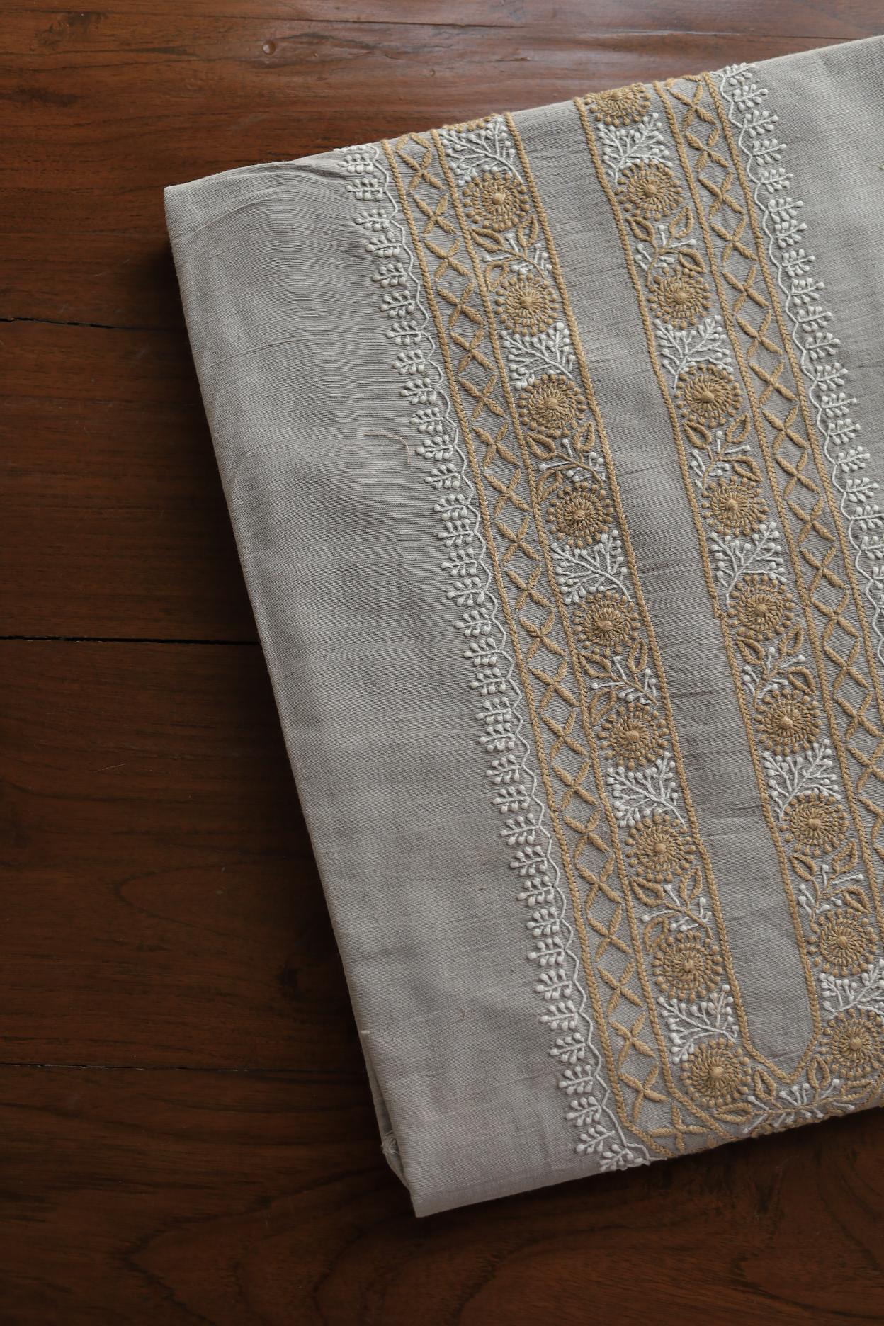 Cloudy Grey Malkha Handspun Khadi Kurtas Unisex Fabric