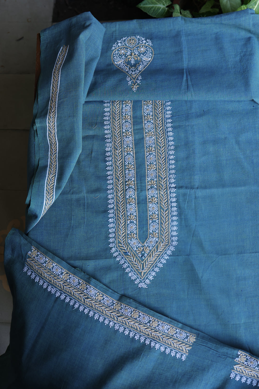 Marble Blue Malkha Handspun Khadi Kurtas Unisex Fabric