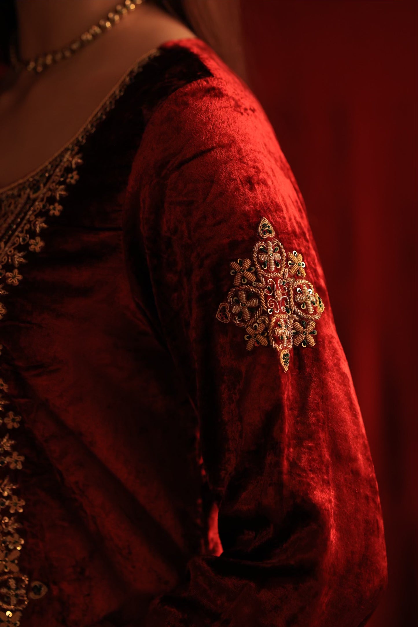 Maroon Shade | Saman Velvet Ready To Wear Kurta Set