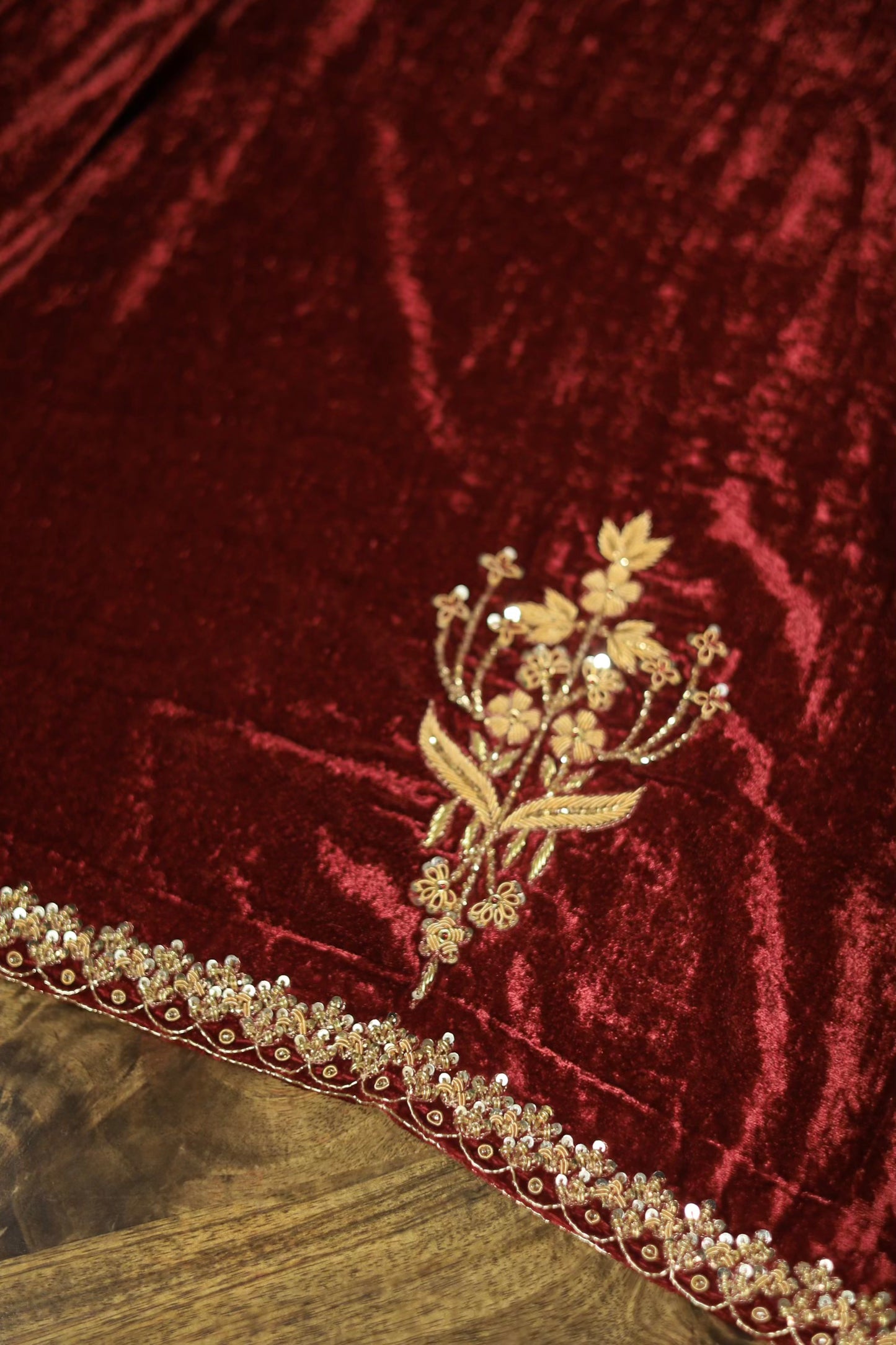 Maroon | Saman Velvet Ready To Wear Kurta Set