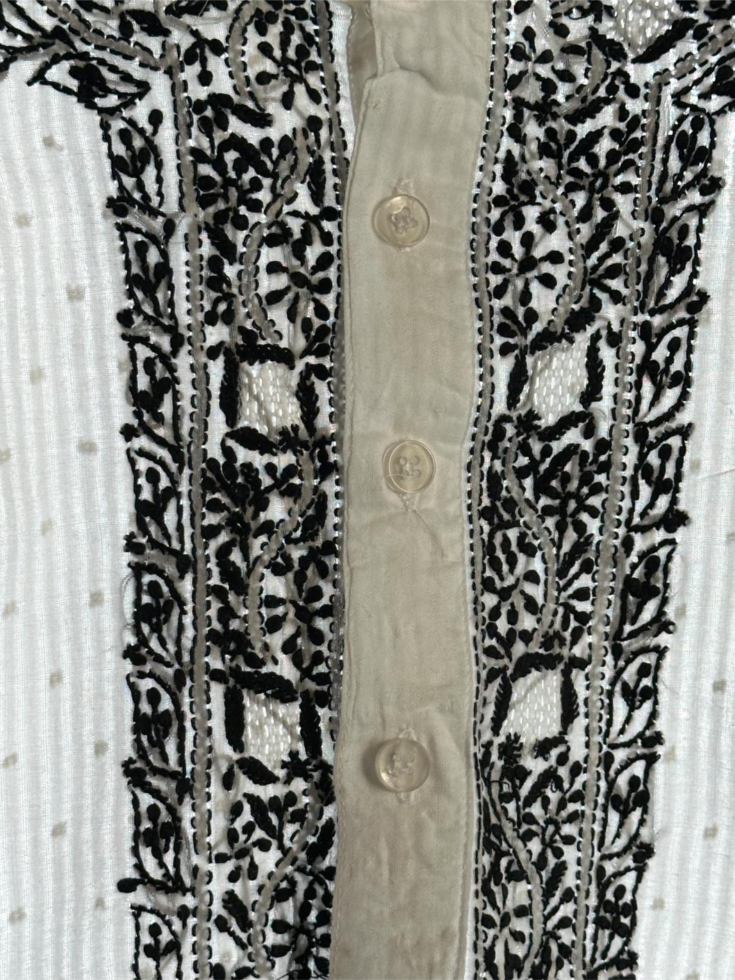 Monochrome Cotton Chikankari Men's Kurta