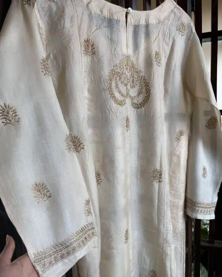 Mulberry Silk Resham Chikankari Kurta