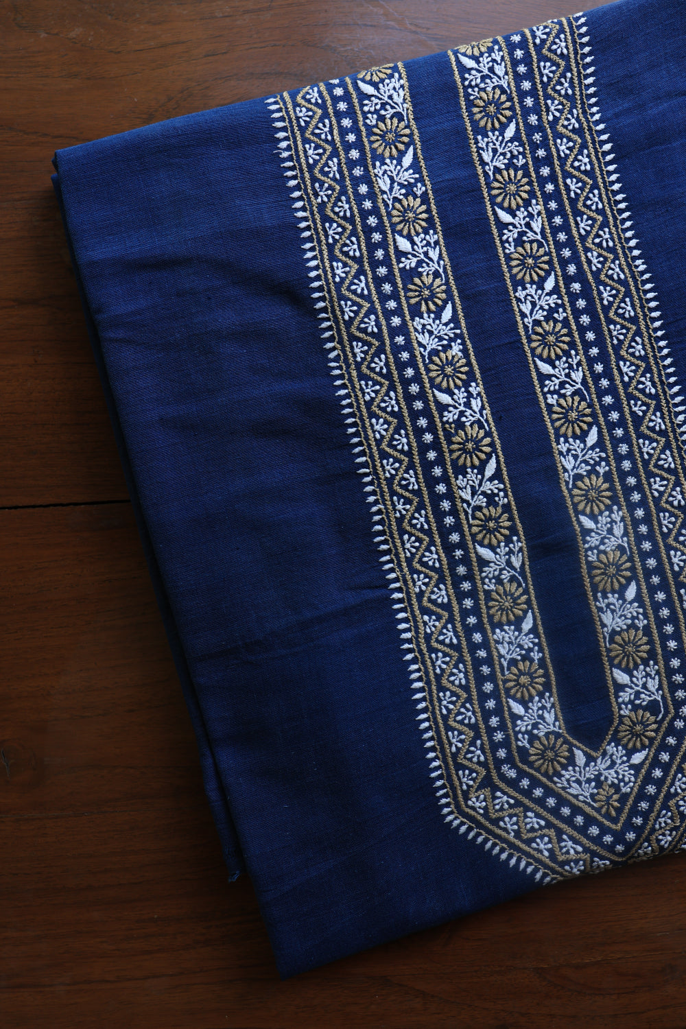 Navy Blue Malkha Handspun Khadi Kurtas Unisex Fabric