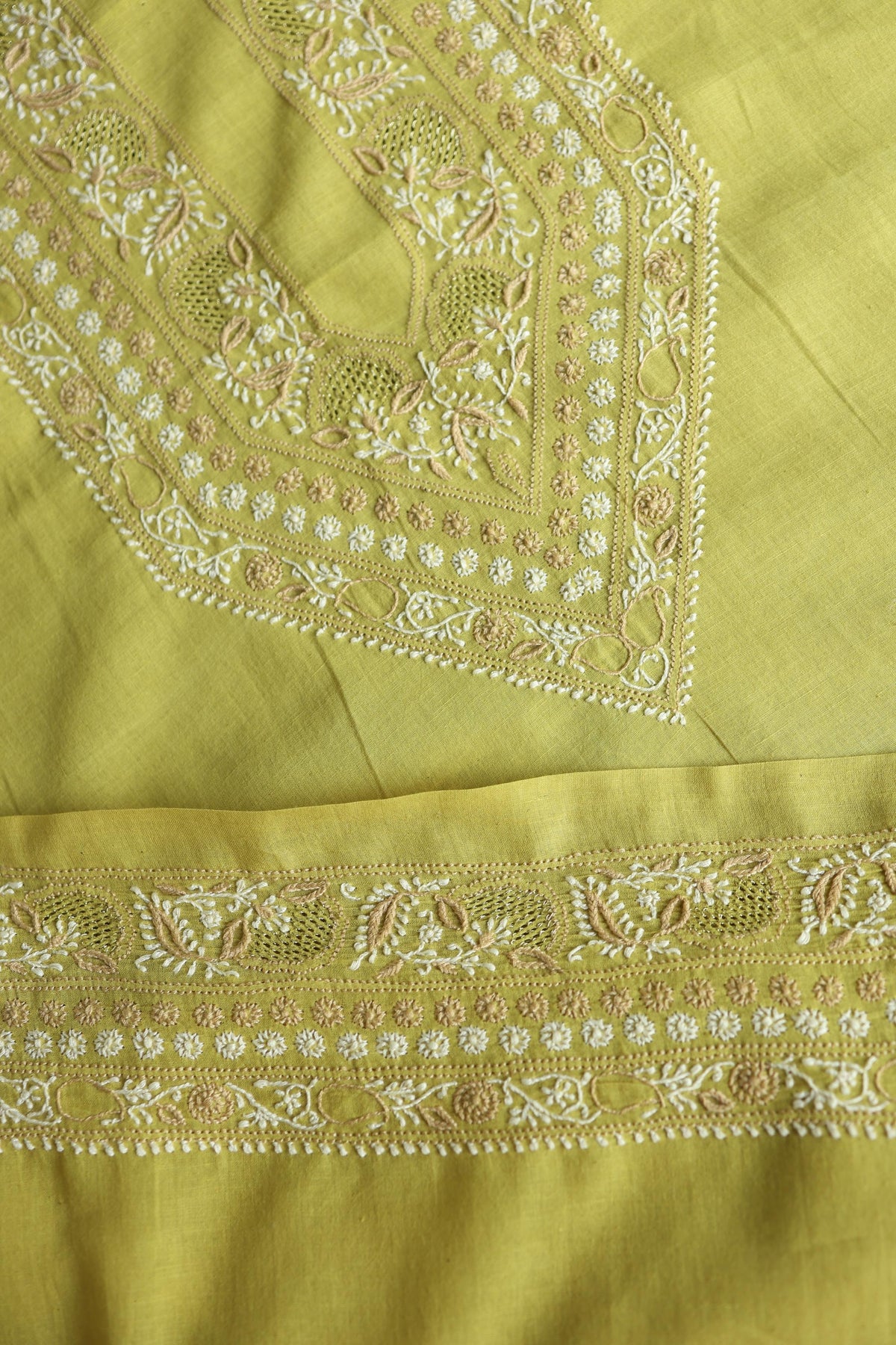 Neon Shade Unisex Chikankari Bengal Muslin Kurta