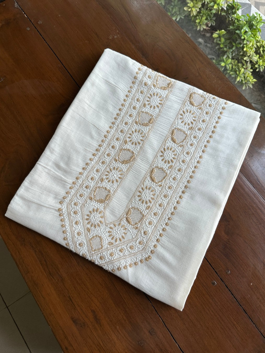 Off White Shade Unisex Chikankari Bengal Muslin Kurtas