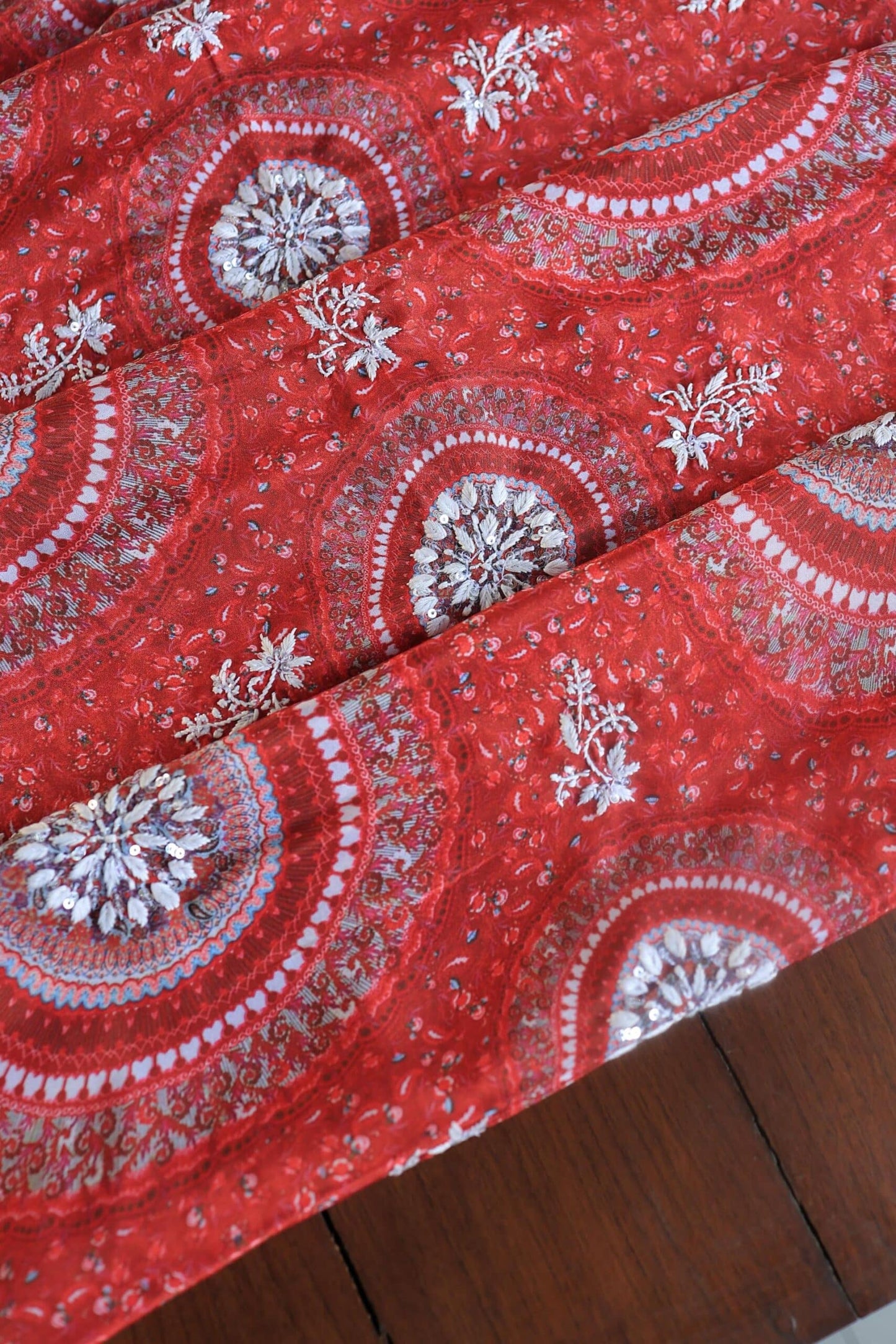 Carrot Pink Muslin Unstitched Kurta Fabric