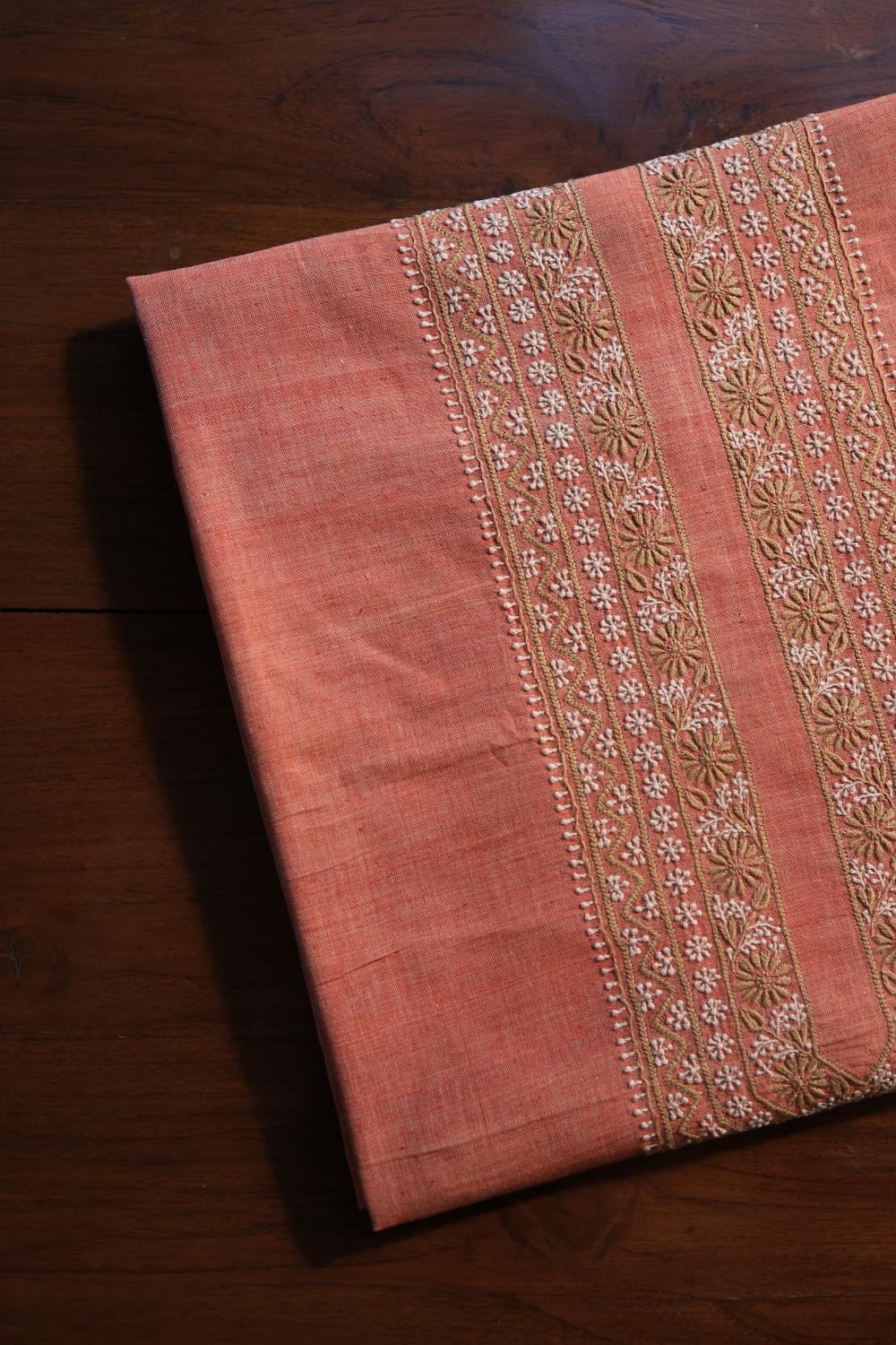 Pinkish Peach Malkha Handspun Khadi Kurtas Unisex Fabric