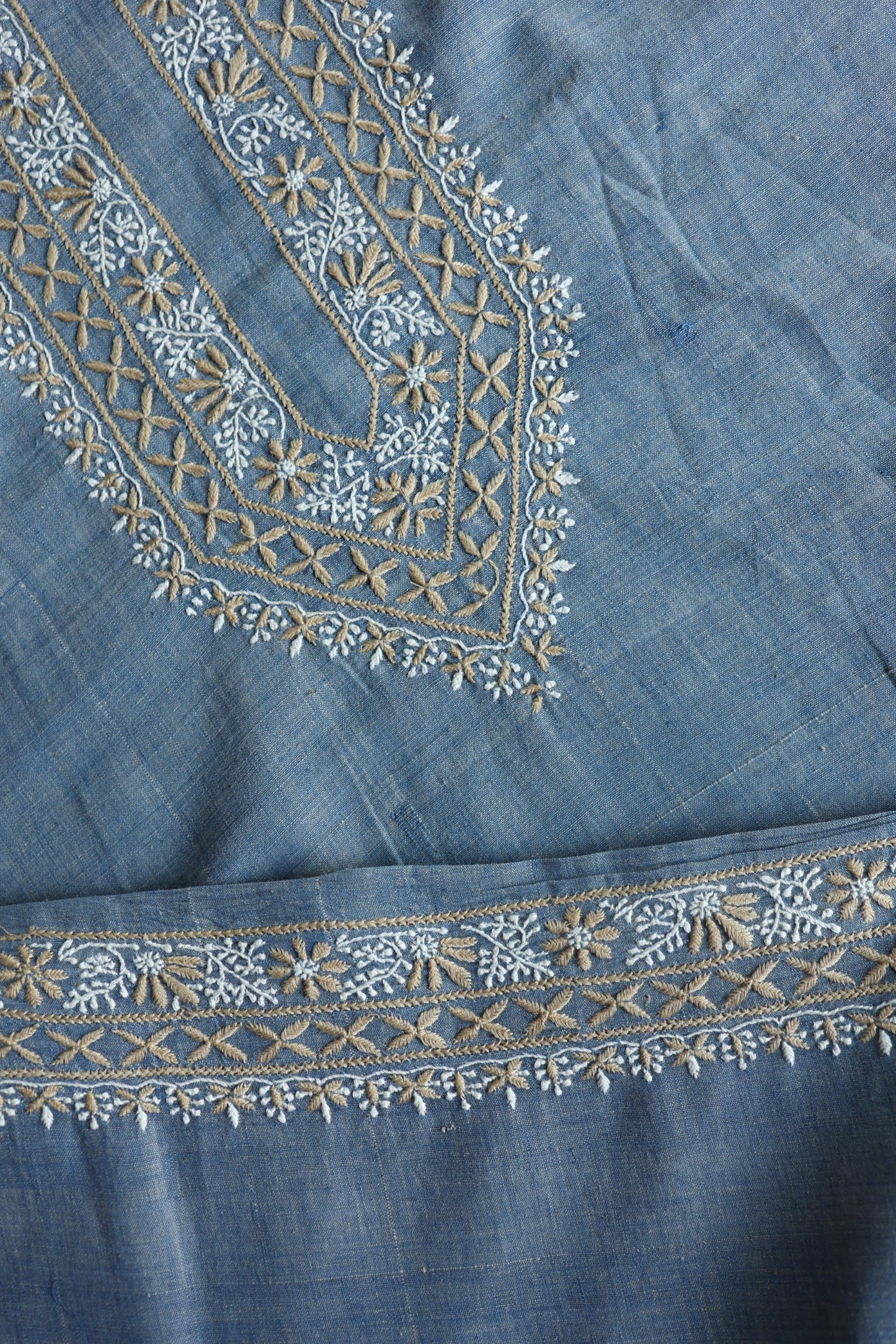 Powder Blue Shade Malkha Handspun Khadi Kurtas Unisex Fabric