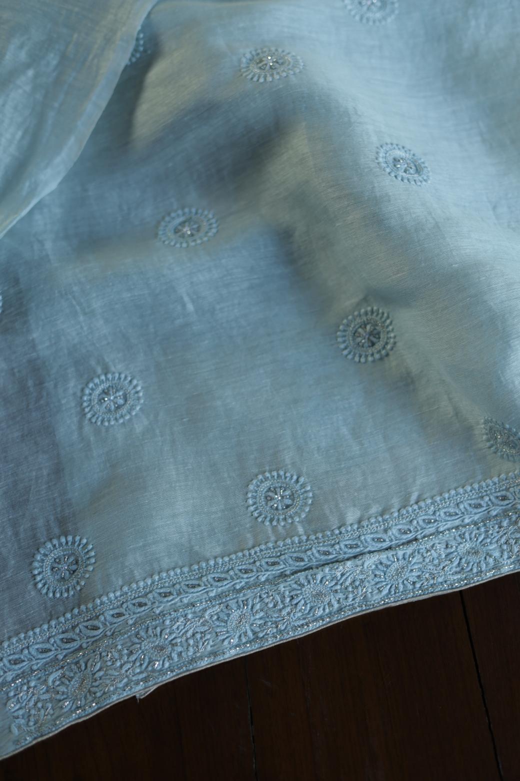 Light Blue Rasm Chanderi Highlights Fabrics