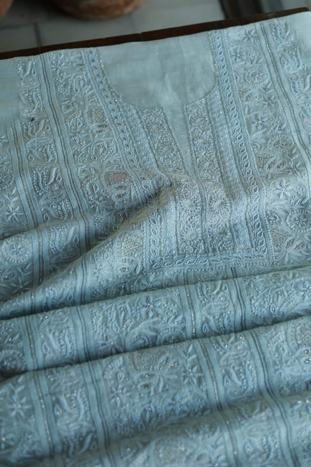 Light Blue Rasm Chanderi Highlights Fabrics