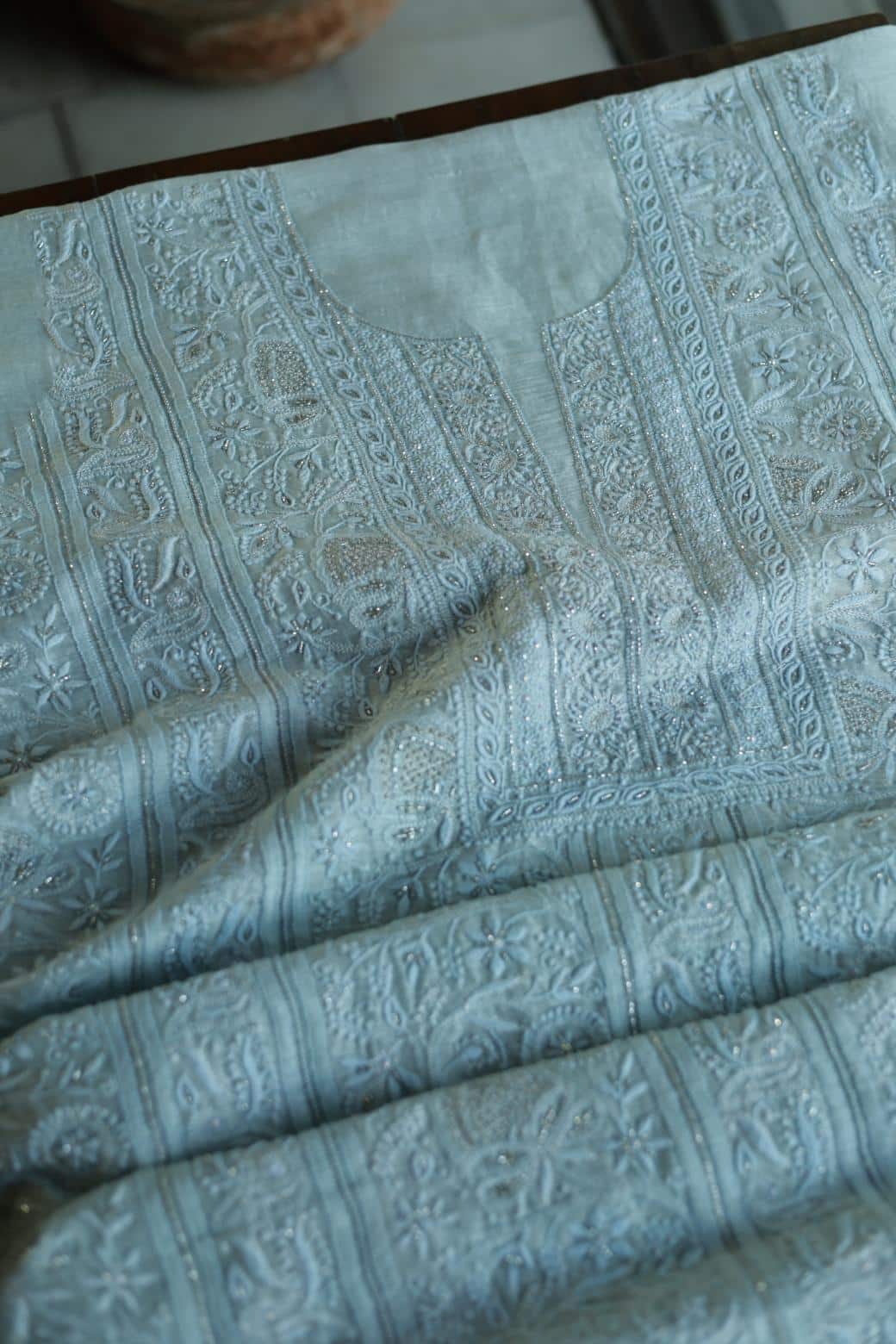 Light Blue Rasm Chanderi Highlights Fabrics