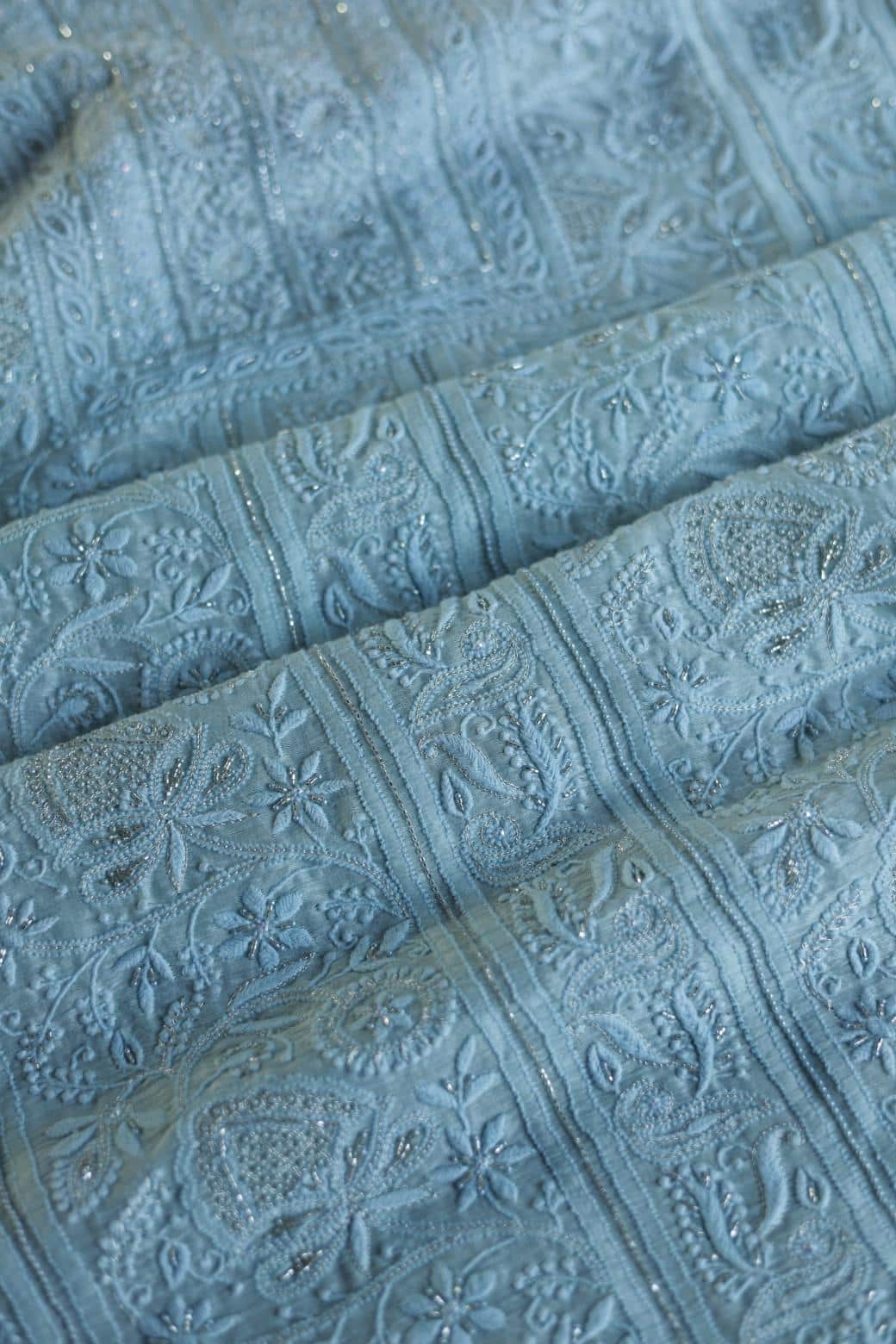 Light Blue Rasm Chanderi Highlights Fabrics