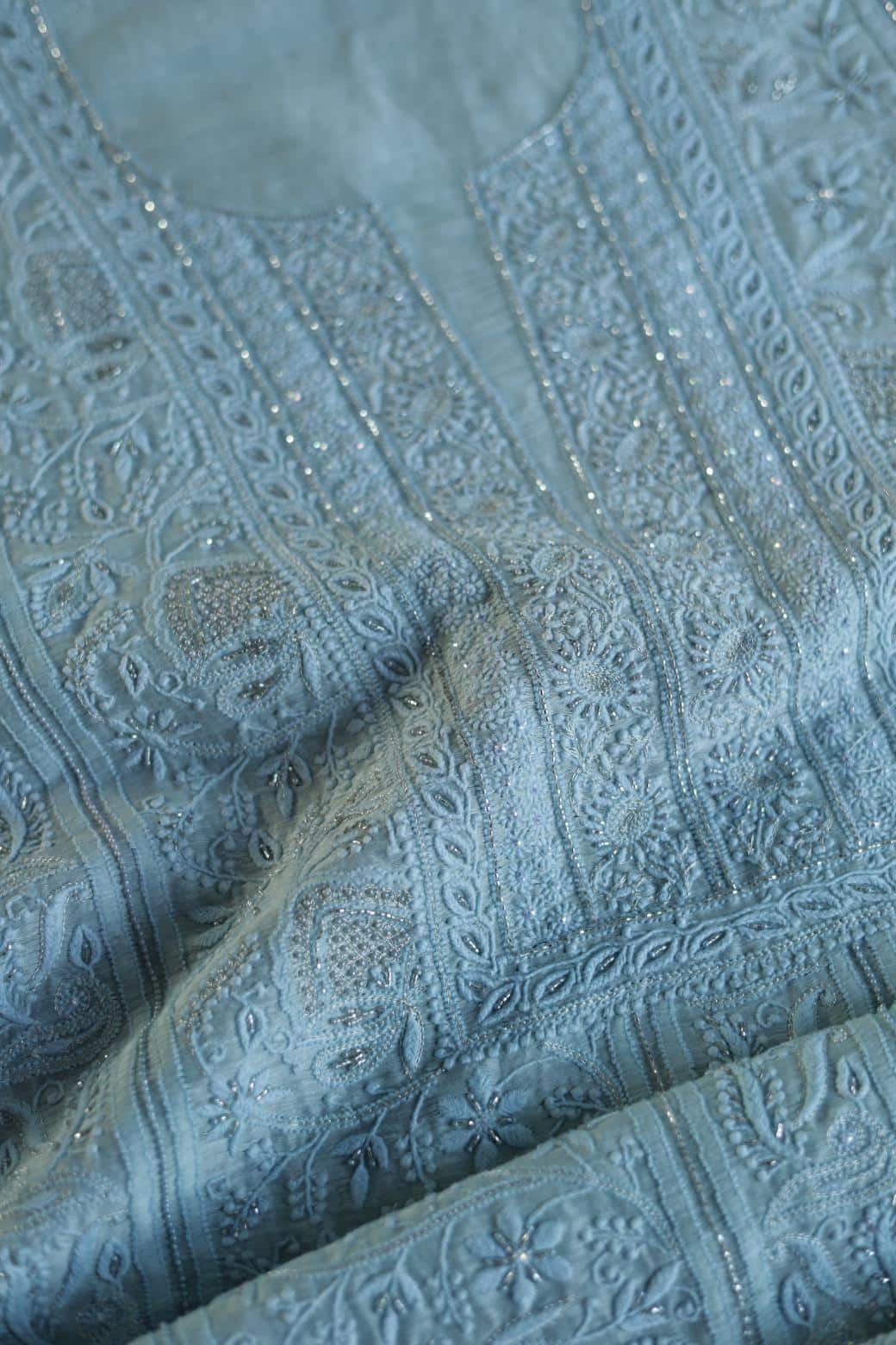Light Blue Rasm Chanderi Highlights Fabrics