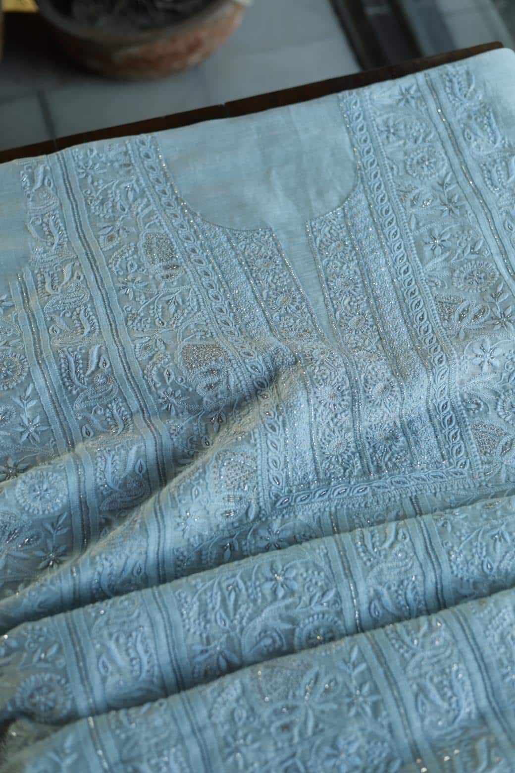 Light Blue Rasm Chanderi Highlights Fabrics