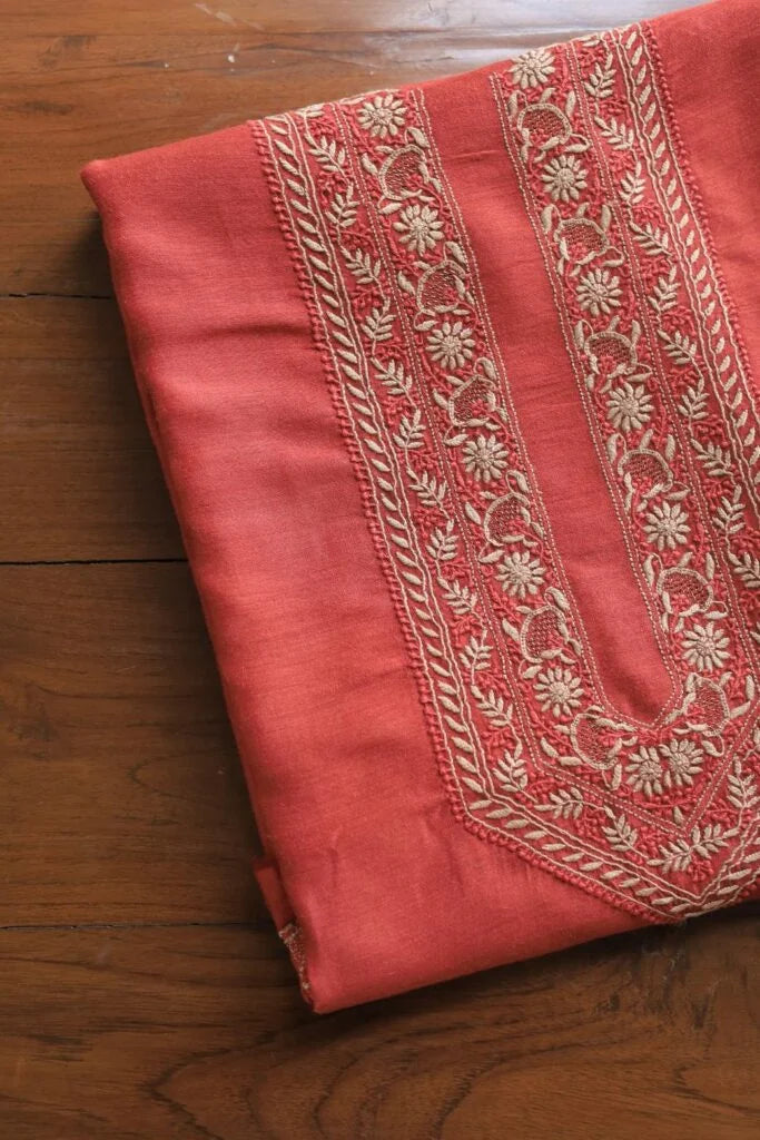Red Moonga Silk Men’s Kurta Fabrics