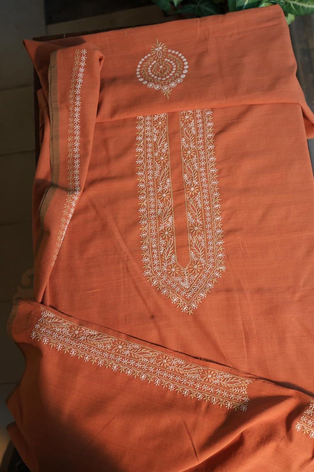 Rust Malkha Handspun Khadi Kurtas Unisex Fabric