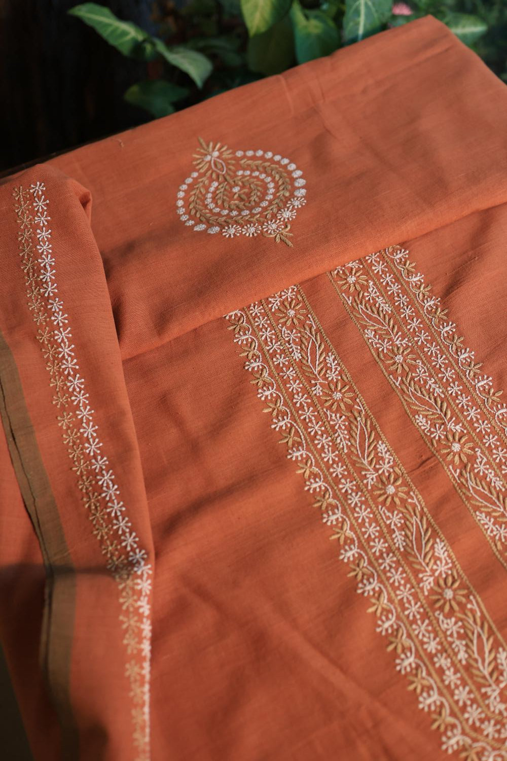 Rust Malkha Handspun Khadi Kurtas Unisex Fabric