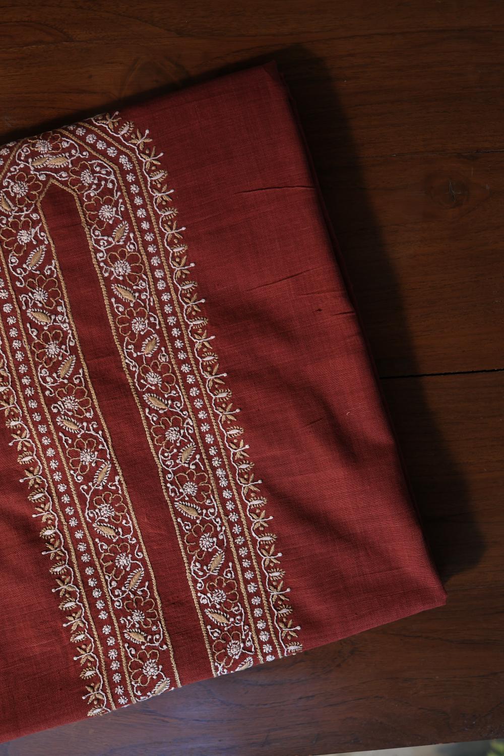Maroon Malkha Handspun Khadi Kurtas Unisex Fabric