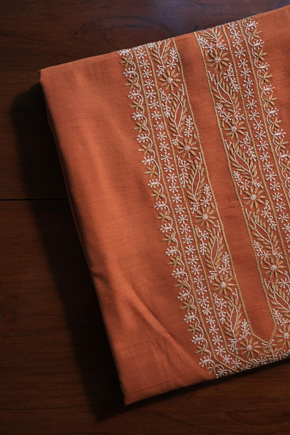 Rust Malkha Handspun Khadi Kurtas Unisex Fabric