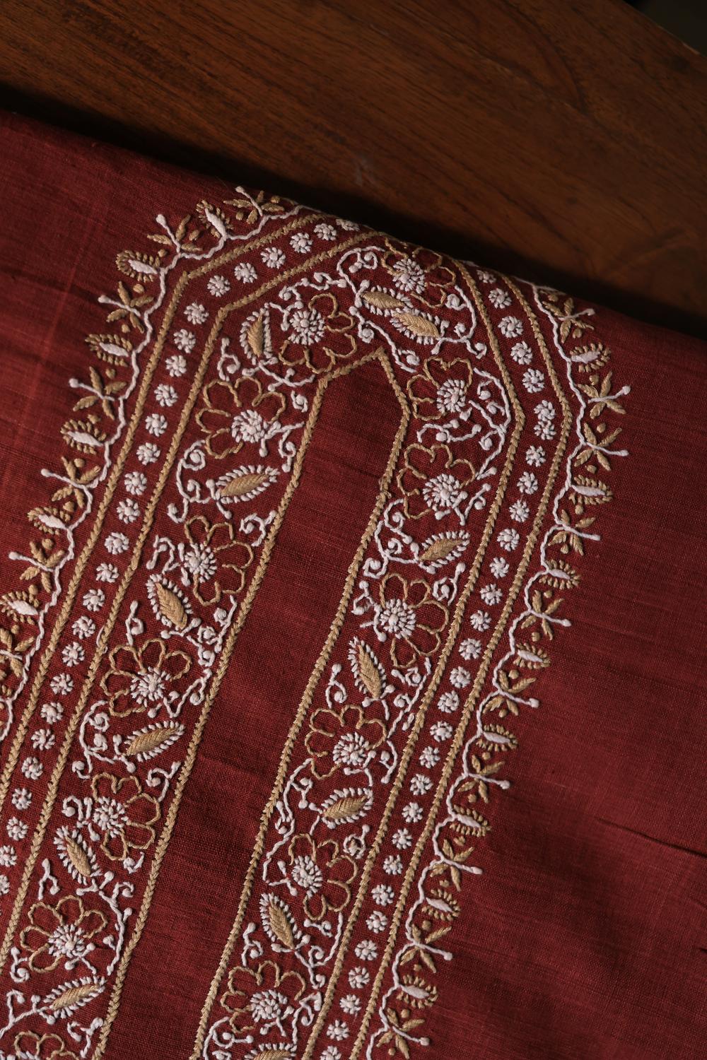 Maroon Malkha Handspun Khadi Kurtas Unisex Fabric