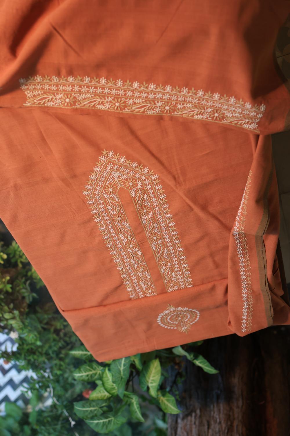 Rust Malkha Handspun Khadi Kurtas Unisex Fabric