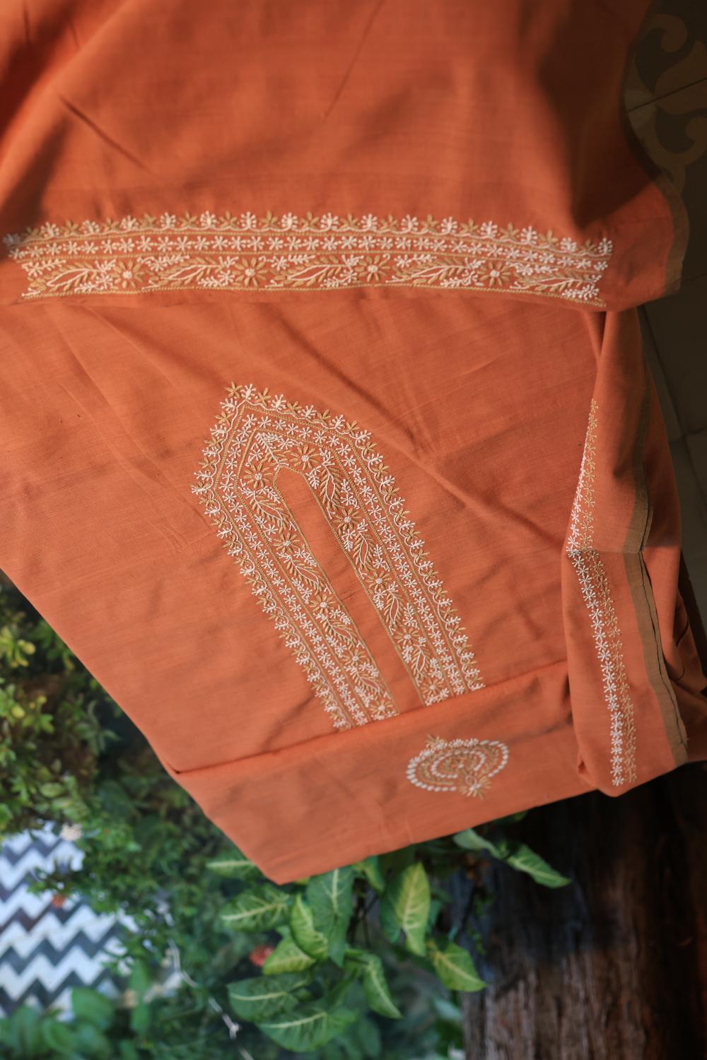 Rust Malkha Handspun Khadi Kurtas Unisex Fabric