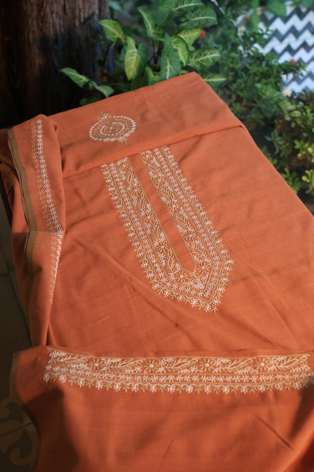 Rust Malkha Handspun Khadi Kurtas Unisex Fabric