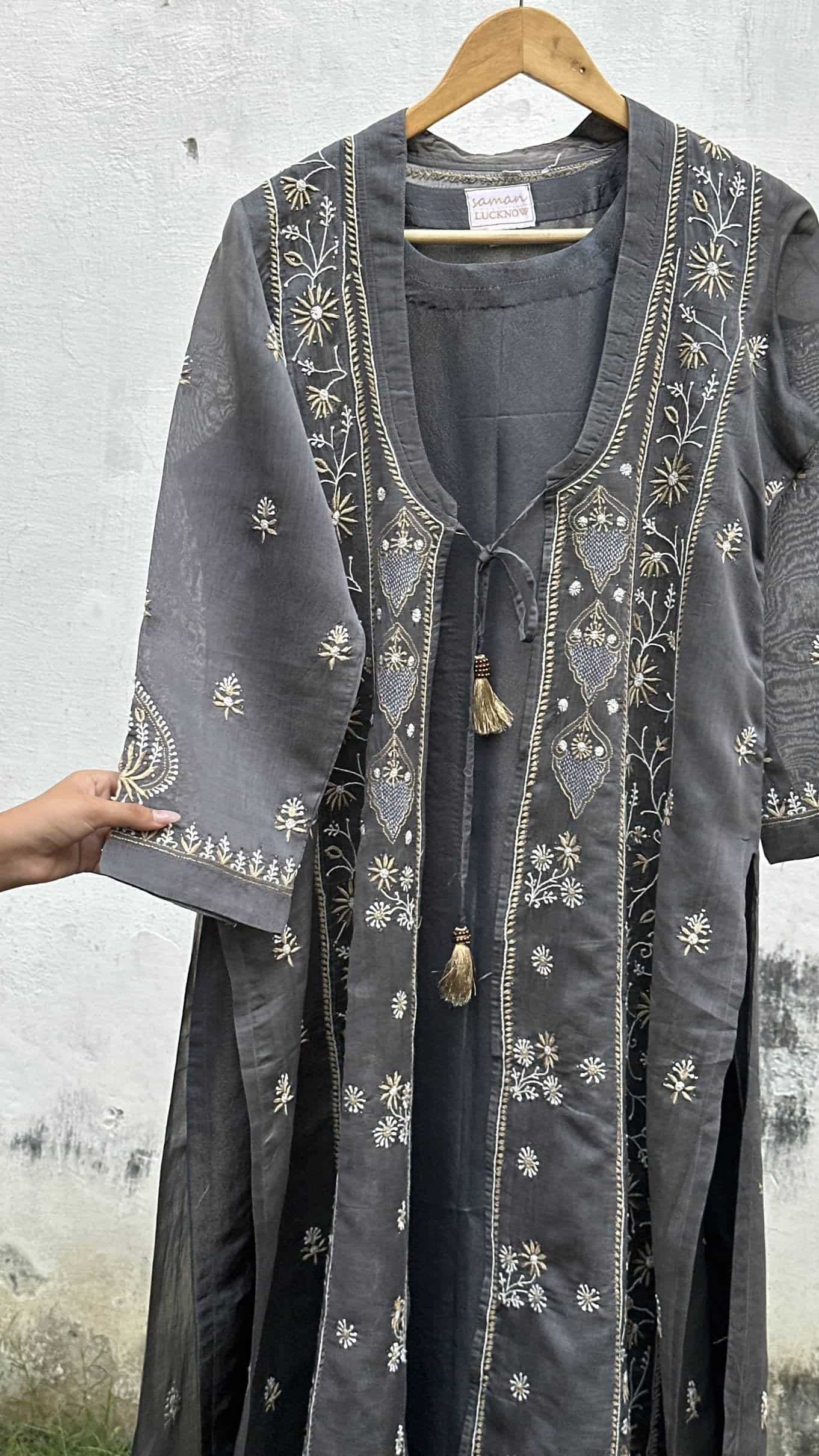 SICO Mal Chikankari Kurta With Mukaish Kamdani – Ready to Wear