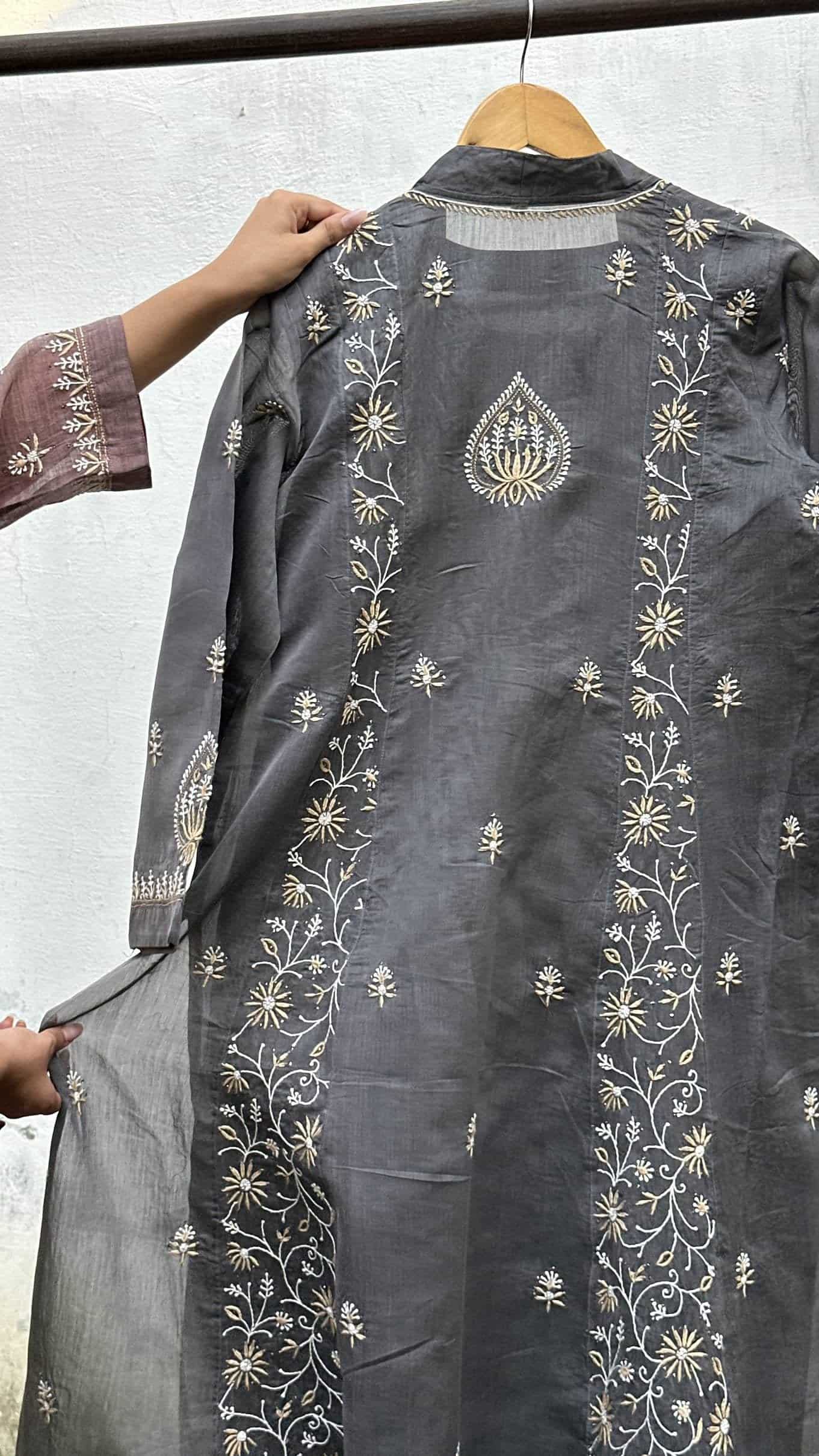 SICO Mal Chikankari Kurta With Mukaish Kamdani – Ready to Wear