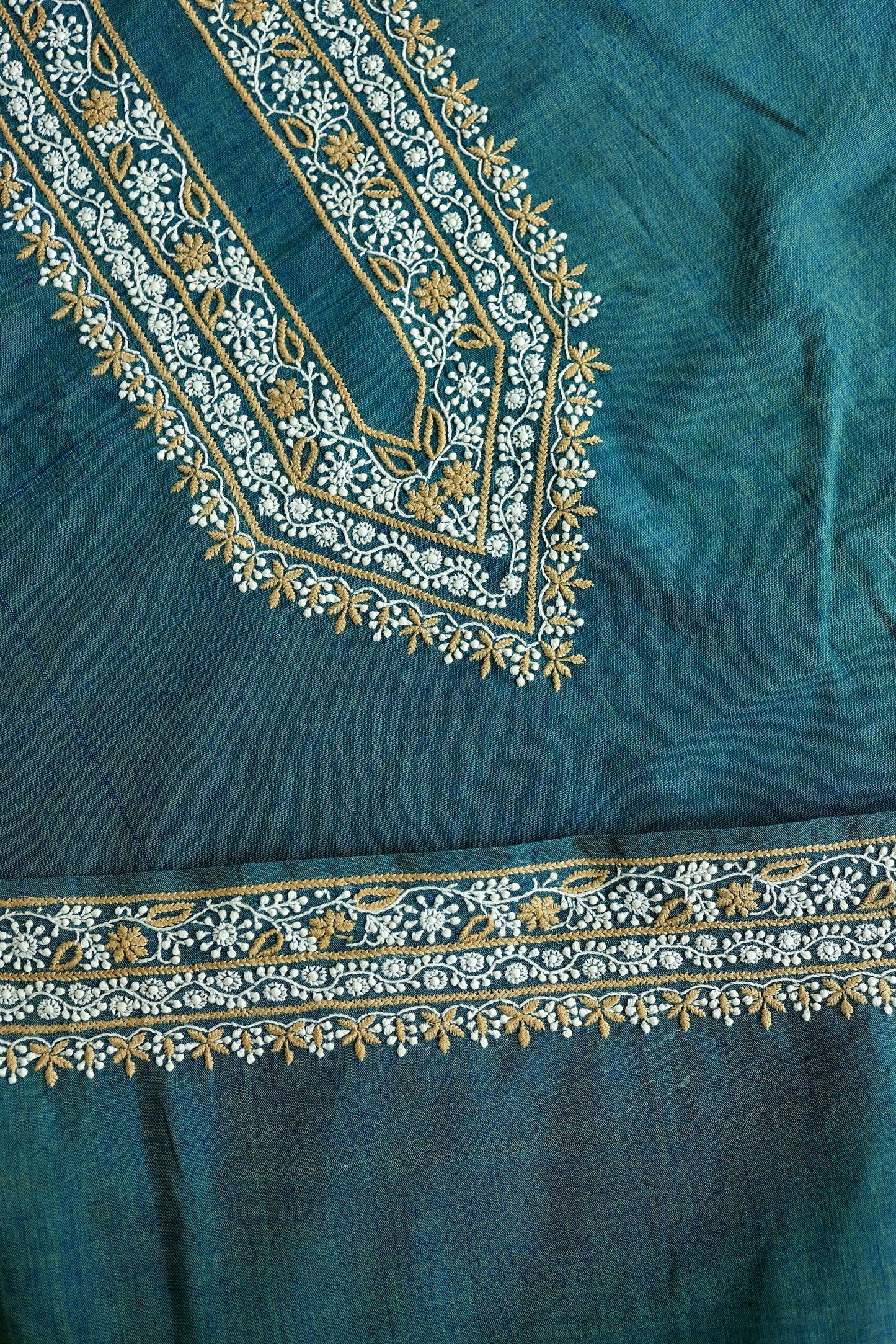 Teal Green Shade Malkha Handspun Khadi Kurtas Unisex Fabric