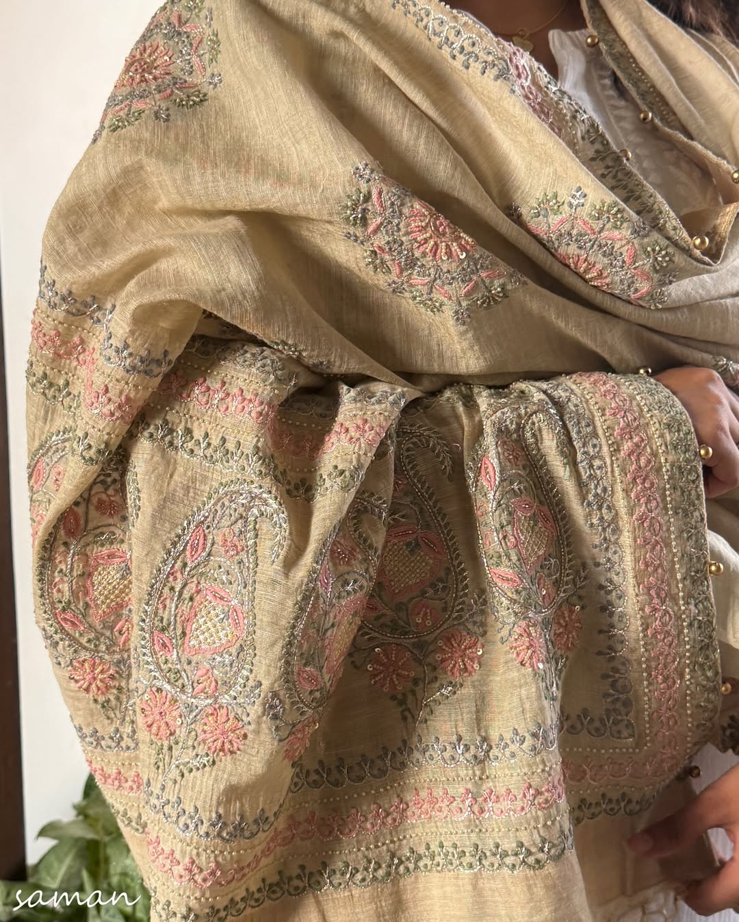 Tissue Silk Fine Chikankari Boota Dupatta