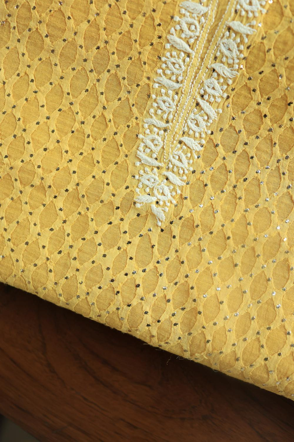 Yellow Daraz Chikankari Kurta Fabrics