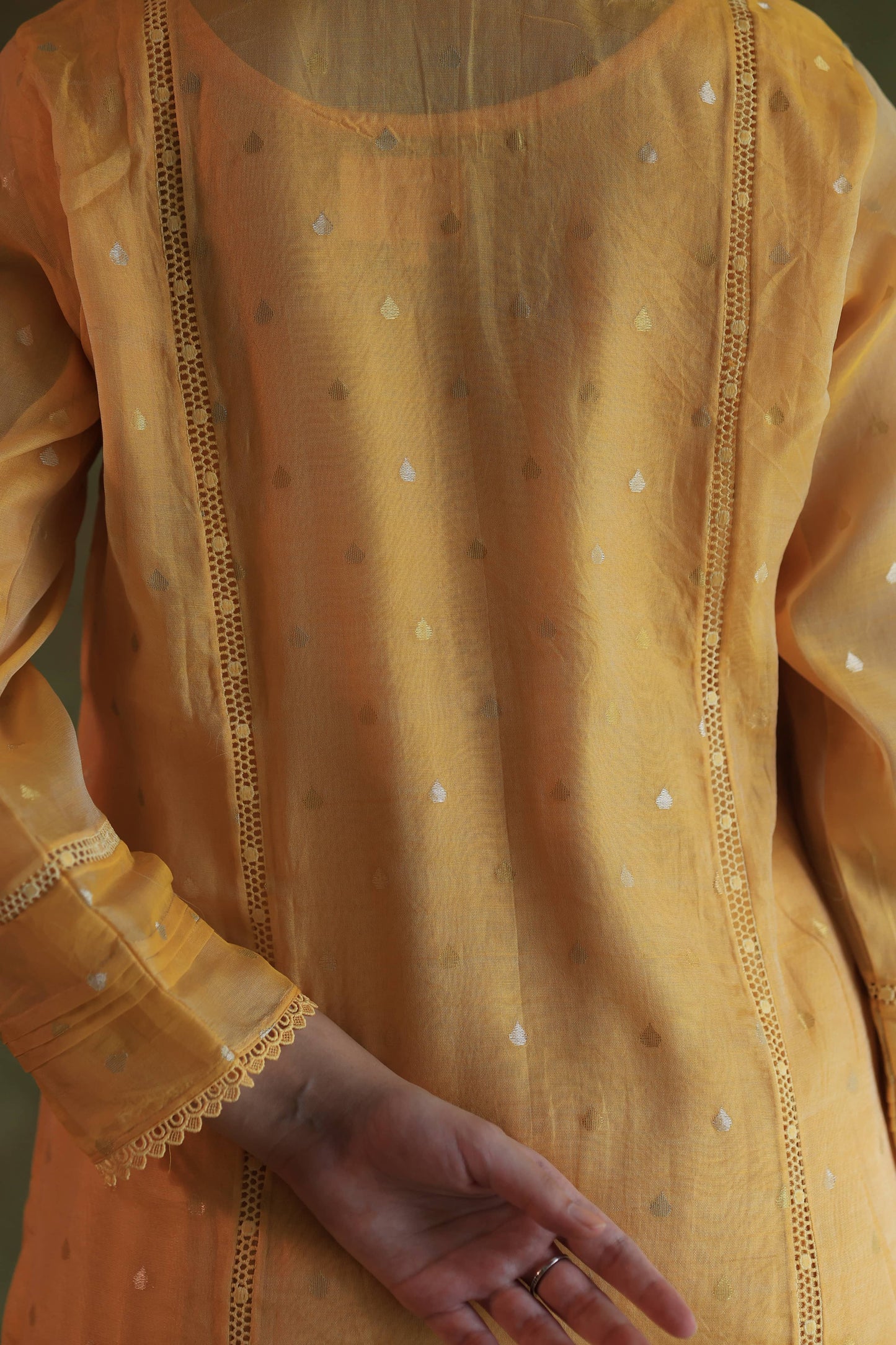 Yellow Jamdani X Chikankari Ready To Wear Kurta Dupatta Set