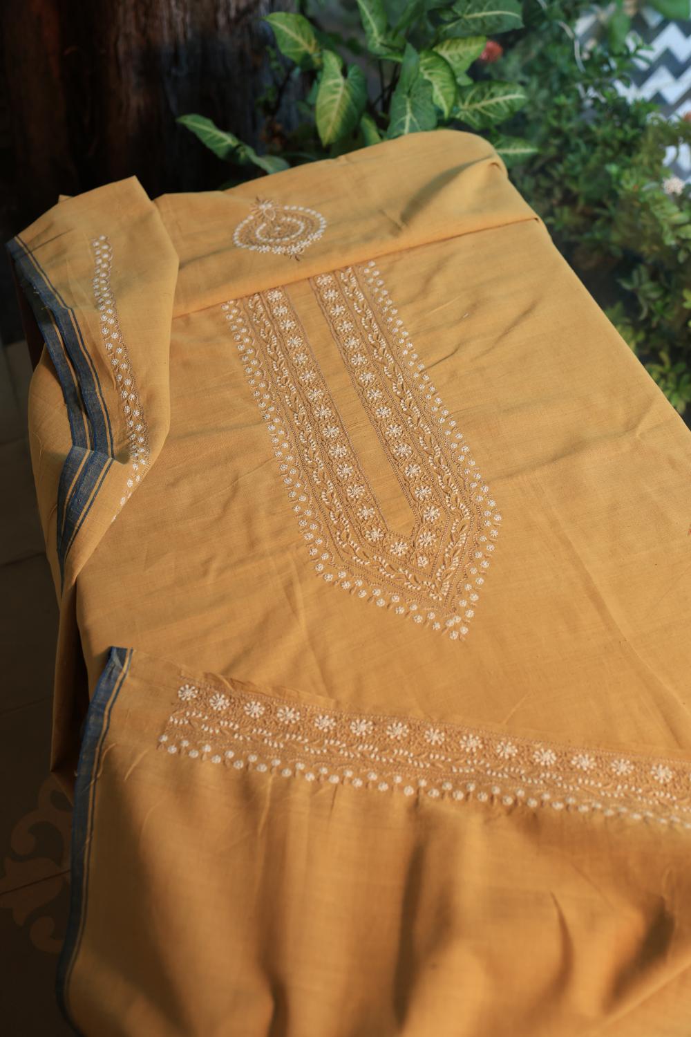 Yellow Malkha Handspun Khadi Kurtas Unisex Fabrics