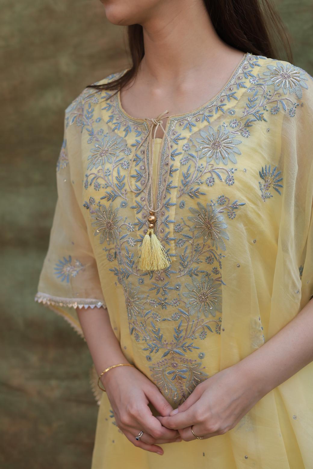 Yellow | Noor Organza Kaftans