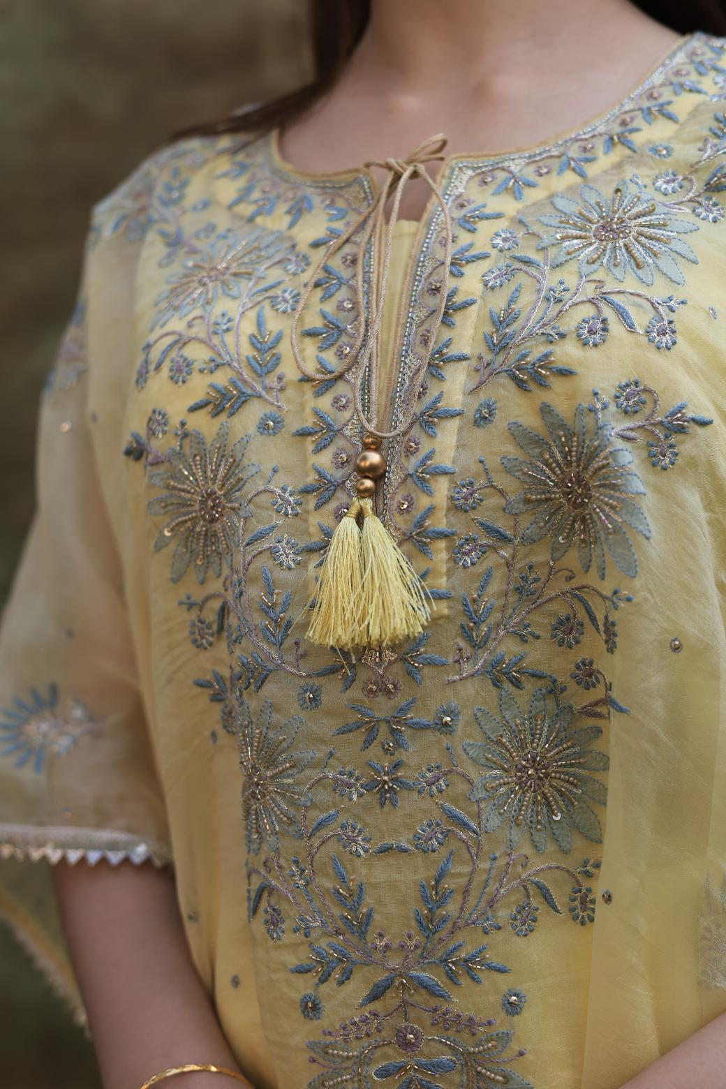 Yellow | Noor Organza Kaftans