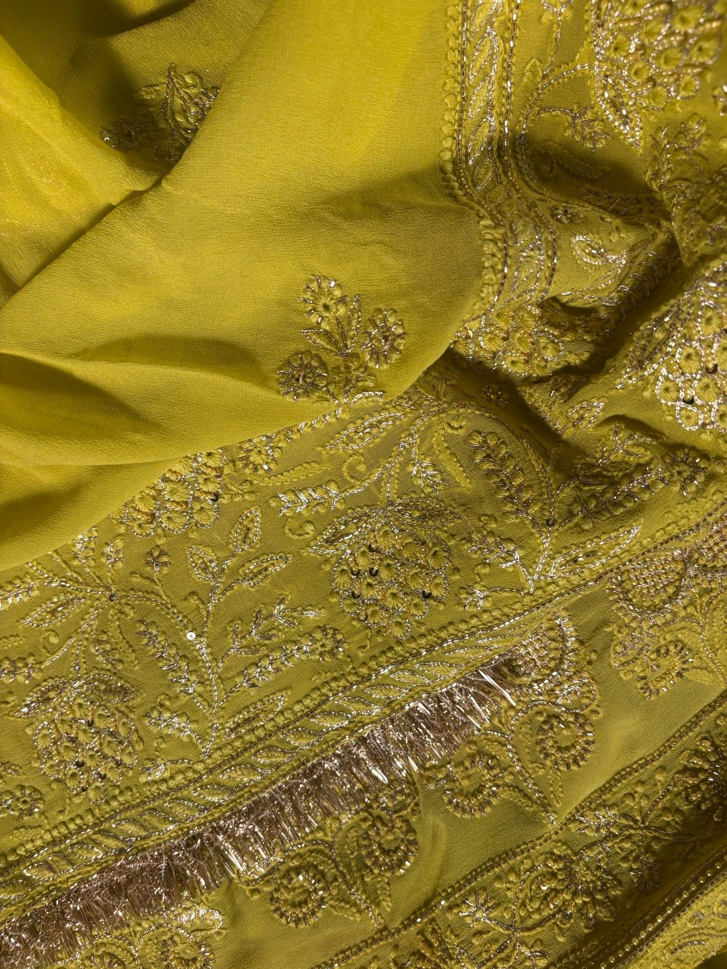 Neon Superfine Pure Georgette Chikankari Kurta Set