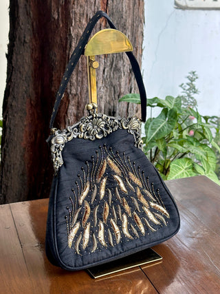 Black Shade Vintage Mukaish Ari Sling Bag