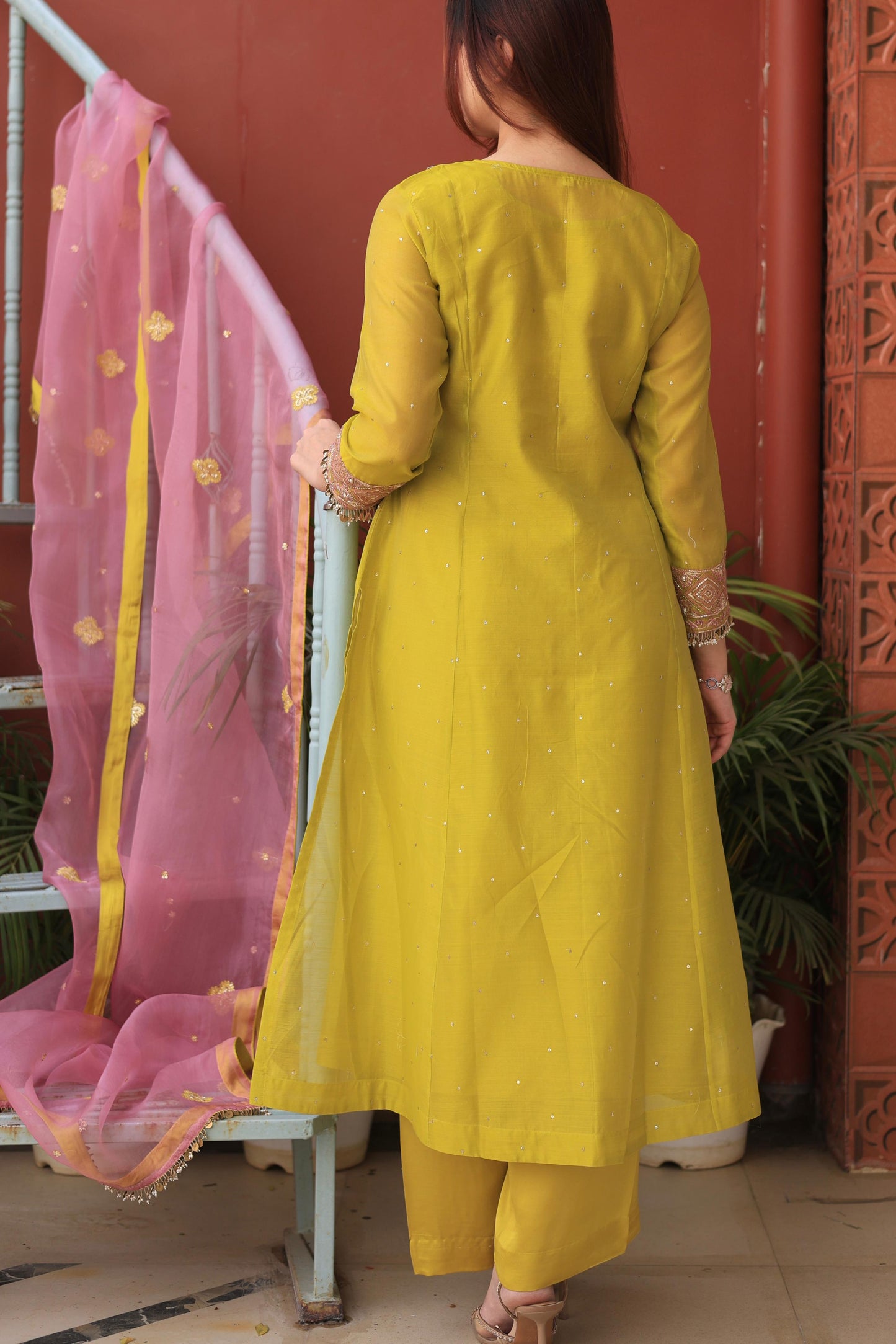 Neon Shade Sico (Silk Cotton) Chikankari Tux Kurta Set