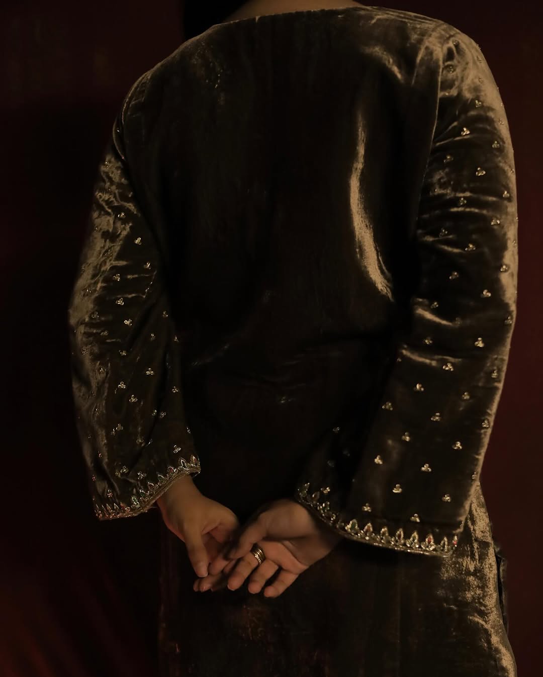 Taupe Shade | Saman Velvet Ready To Wear Kurta Set