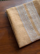 Natural Beige Shade Linen Chikankari Unstitched Men's Kurtas Fabric